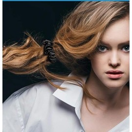 5 Satin Silk Hair Ties - Elastic Hair Bands, Hair Ties, Ponytail Holders Soft, Smooth and Damage-Free, Perfect for Thick and Curly Hair Ponytails. Suitable for Women and Girls