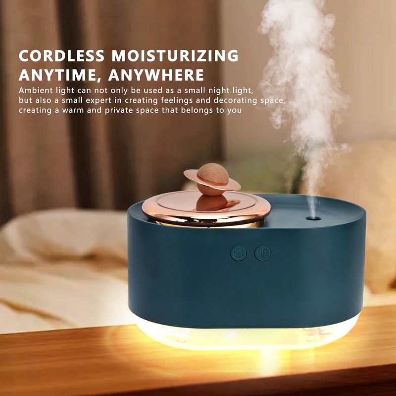 2 in 1 Rotating Planet Humidifier USB Charging Cordless Mute