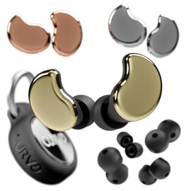 CURVD Cliq Earplugs with Swappable Covers, Stylish Noise Reduction for Concerts, Noise Sensitivity & More. Customizable Colors & Patterns, Reusable Ear plugs with Aluminum Travel Case & 5 Tip Sizes