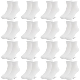 Toddler Socks, 16 Pairs Kids Socks for Boys Girls Crew Socks Kids Athletic Casual White Boys Socks Set (4-7 Years)