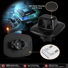 D-Lumina License Plate Light Tag Lamp Housing with Clip Retainer for 1988-1999 Chevy GMC Silverado Sierra C1500 C2500 C3500 K1500 K2500 K3500 Pickup Suburban Blazer Tahoe Yukon Sonoma, Pack of 2
