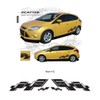 CarBeyondStore, Compatible with - Ford Focus 2011 up Gloss Black Body Side Scatter Graphic Kit