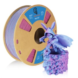 Goto Guard Tri Color Filament Matte PLA Filament, Multicolor 3D Printer PLA Filament 1.75mm, Rainbow 3D Printing Filament for Most 3D Printer, Tricolor Pink Purple & Blue 1KG(2.2lbs)/Spool