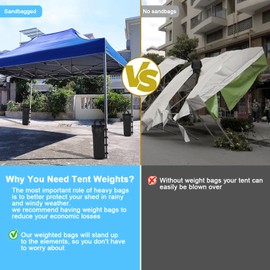 TUZHE Weights for Gazebo, Pack of 4, Gazebo Weights Sandbags for Filling Weighting Sandbag Weight Made of 800D Oxford