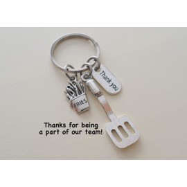JewelryEveryday French Fries & Spatula Keychain, Fast Food Employee Appreciation Gift, Gift for Cooking Staff, Restaurant Team Gift, Thank You Gift