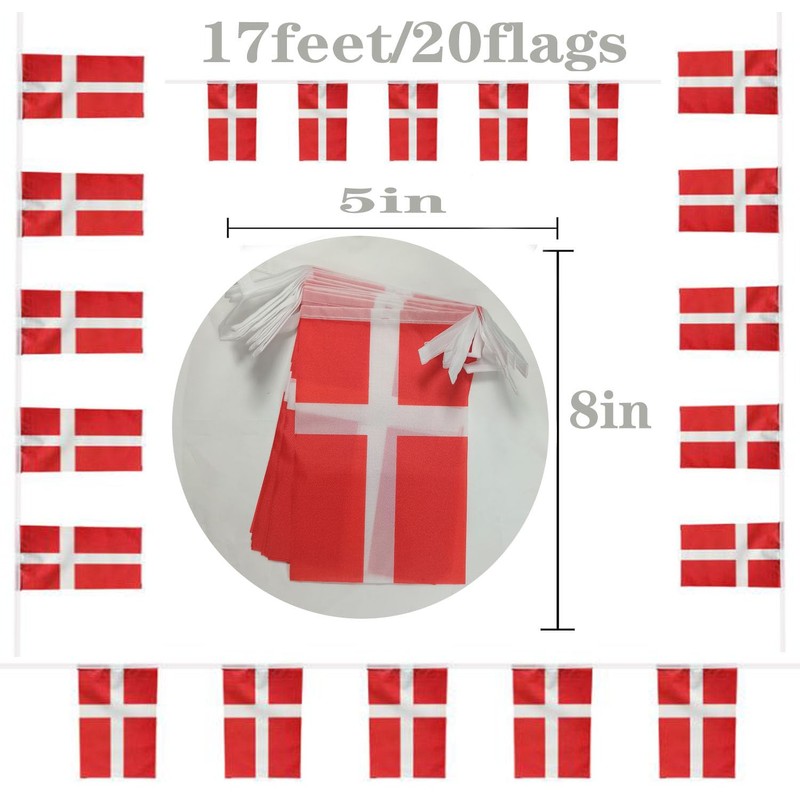FFILL Denmark Banner Flag, Danish Mini Flag Small Banner, for