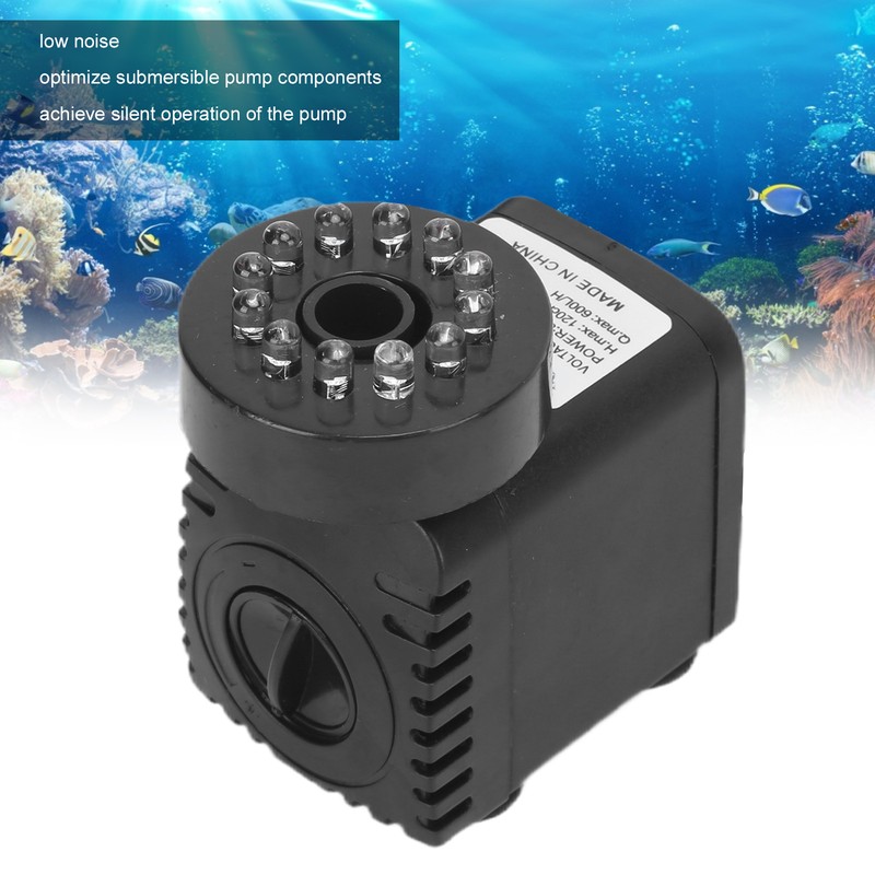 Submersible Fountain Pump With LED Light Water Pump Light for