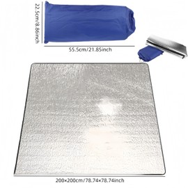 HJYDGJ 200 × 200 Camping Mat Aluminium Foil Ultralight Floor Mat Foldable Tent Mat Sleeping Mat Heat Insulating Camping Mat Ultralight Insulated Blanket Foldable Tent Mat