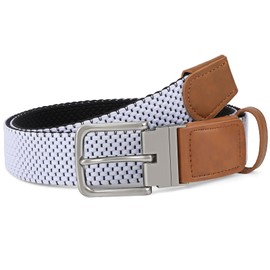 SANSTHS Reversible Braided Belt for Men and Women, Elastic Stretch Woven Golf Belts for Men, Casual Jeans Sports Work 1 3/8"