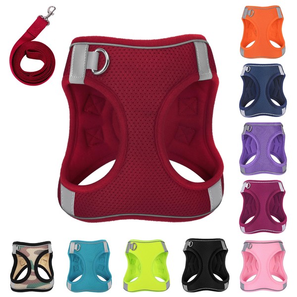 PWOD Dog Harness with Leash Set, No-Pull Step-in Reflective Pet