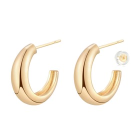 Jenosy 18K Gold-Plated Stud Earrings Women's CZ Gold Earrings with Cubic Zirconia Earrings for Women and Girls, Yellow Gold