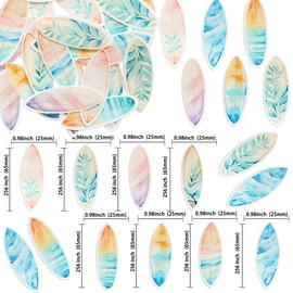 Ephlyn 54Pcs Edible Surfboard Cupcake Toppers Wafer Paper Surfboard Mini Accents for Swimming Pool Summer Beach Party Luau Birthday Baby Shower Party Supplies Blue Pink Yellow