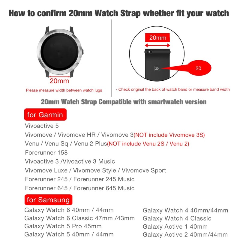 YOOSIDE 20mm Geflochten Elastische Armband mit Magnetverschluss für Garmin Vivoactive