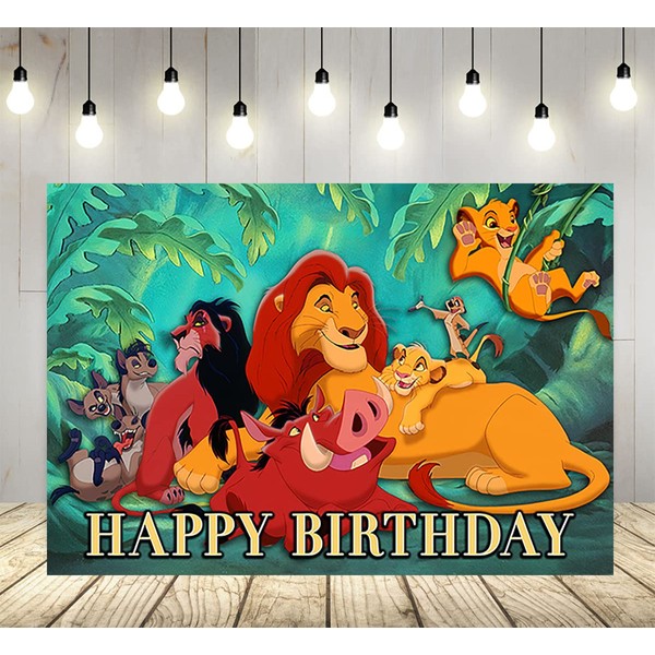 Lion King Backdrop for Birthday Party Supplies Forest Jungle Safari