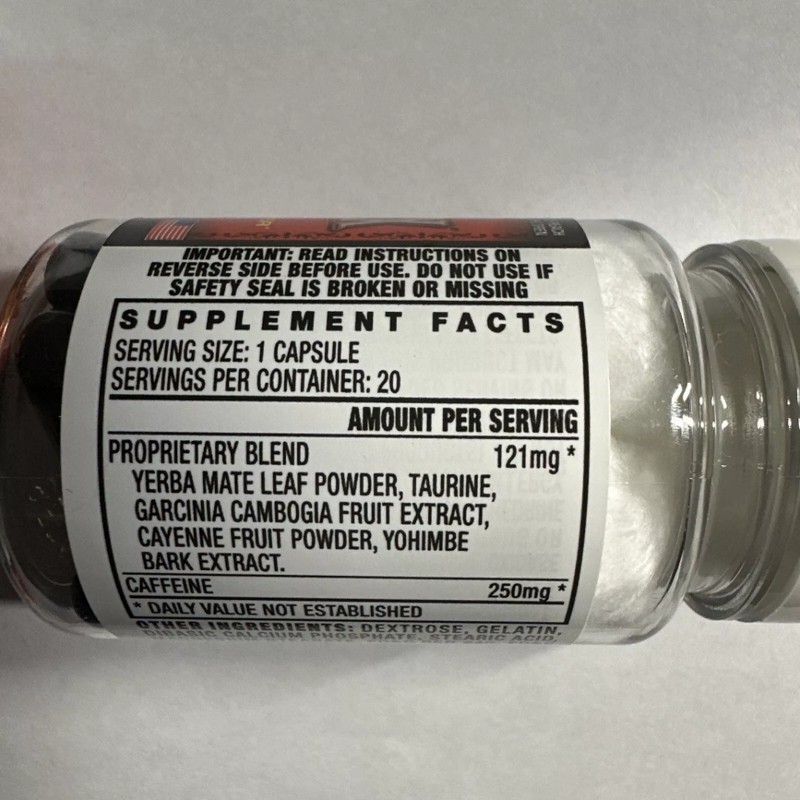 BLACK JAX by Stacker ENERGY PILLS 5 BOTTLES X 20CT