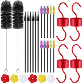 20 Pcs Hummingbird Feeder Cleaning Brush 8 Pcs Hummingbird Feeders Replacement Flowers White Red Yellow Bird Replacement Part 4 Pcs Ant Moat for Hummingbird Feeder Nylon Tube Brush Set(Classic Style)
