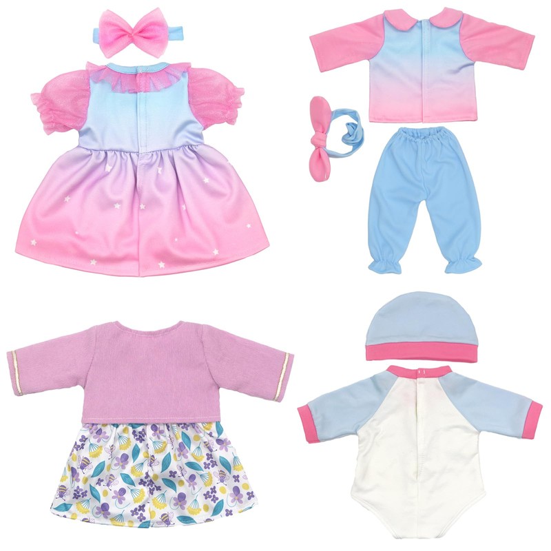 Doll Clothes for 36-43 cm Baby Dolls, 4 Packs (No