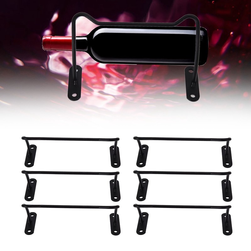 Pack of 6 Metal Red Wine Display Holder Wall Mounted