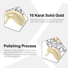 Gold Hummingbird Charm Pendant - 10 Karat Gold - Hummingbird Jewelry - Animal Pendant, Gold, No Gemstone