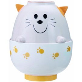 Sunart SAN1950A Cute Tableware "Manpuku Series" Kitten Soup Bowl and Bowl Set, 10.2 oz (285 g)