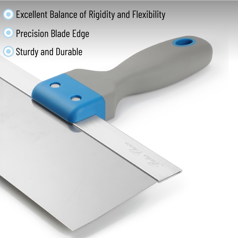 Bates- Taping Knife, 8 Inch, Stainless Steel Drywall Taping Knife,