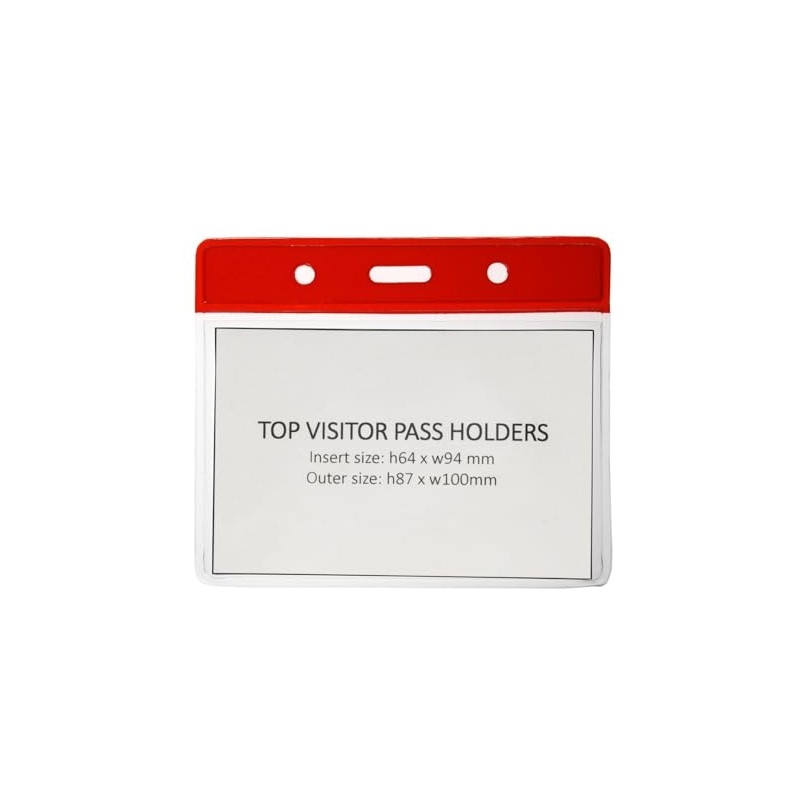 Customcard ltd Red Header ID Badge Pocket Plastic Vinyl Wallet