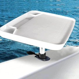 COC-LF Boat Cutting Board - Deluxe Bait Cutting Table with Rod Holder Mount, Knife & Pliers Holder, 3 Deep Trays & Draining Hole - 1-Year Warranty