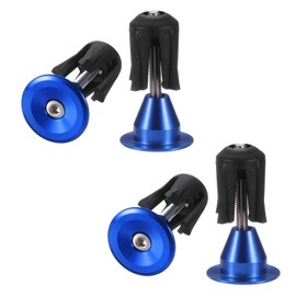 sourcing map 2 Pair Bike Handlebar End Plugs Aluminum Alloy Bar End Caps Expanding Locking Handlebar End Plugs for Most Bike MTB Road BMX Fixed Gear Bike, Blue