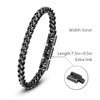 LUCKY2+7 Mens Bracelet - Stainless Steel Fold Over Clasp Franco