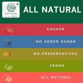 Spices Village Fruit Snacks, Fruit Strips Flakes Mix, No Sugar Added,10 oz, No Additives, Kosher, Mix of Natural Apple, Pear, Strawberry, Blueberry and Mango Flavouring