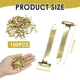 Mini-Binder, rund, 100 Stück, Mini-Clips aus Metall, für Scrapbooking, Dekoration, Kunst, DIY-Projekte, für Scrapbooking, Paris, rund, goldfarben