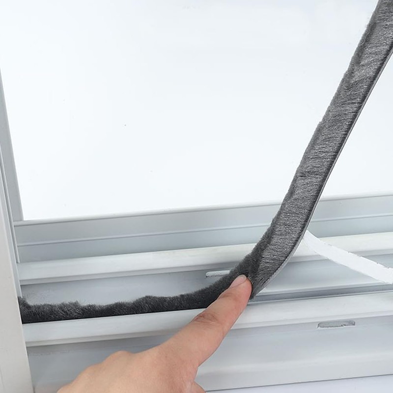 33FT Weather Stripping Brush for Windows/Doors Frame, Self Adhesive Seal