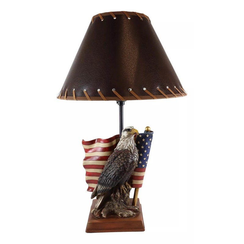 Ebros GIft Patriotic Bald Eagle With American Flag Memorial Table