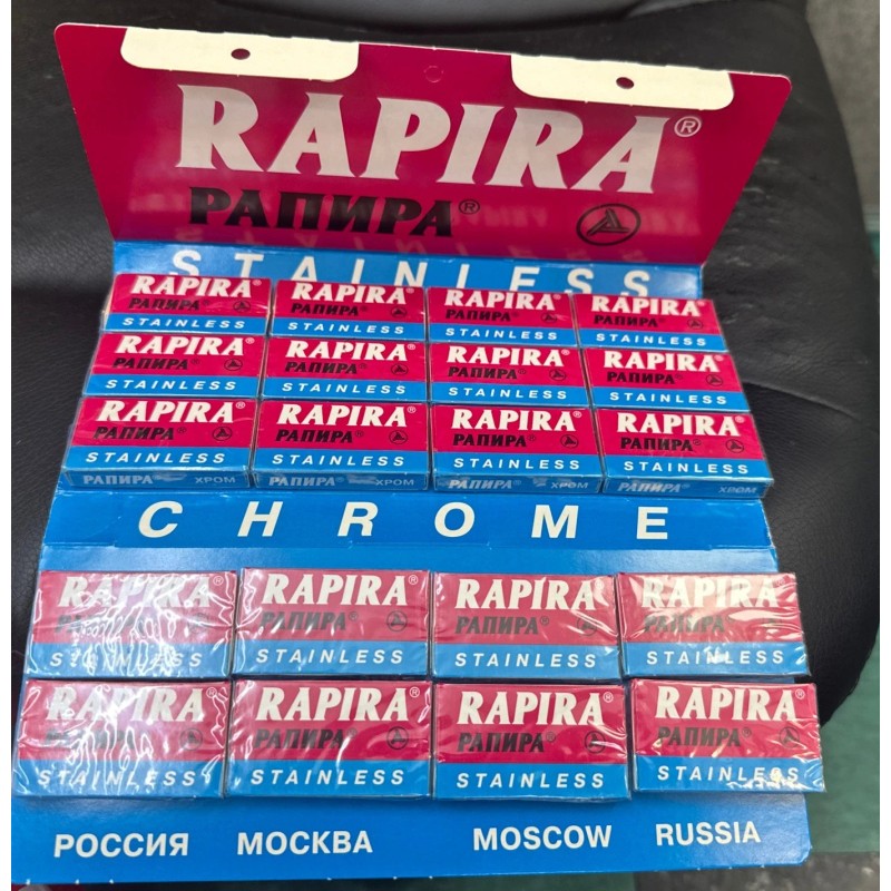 Rapira Stanless Chrom Double Edge Razor Blades 20 Packets of
