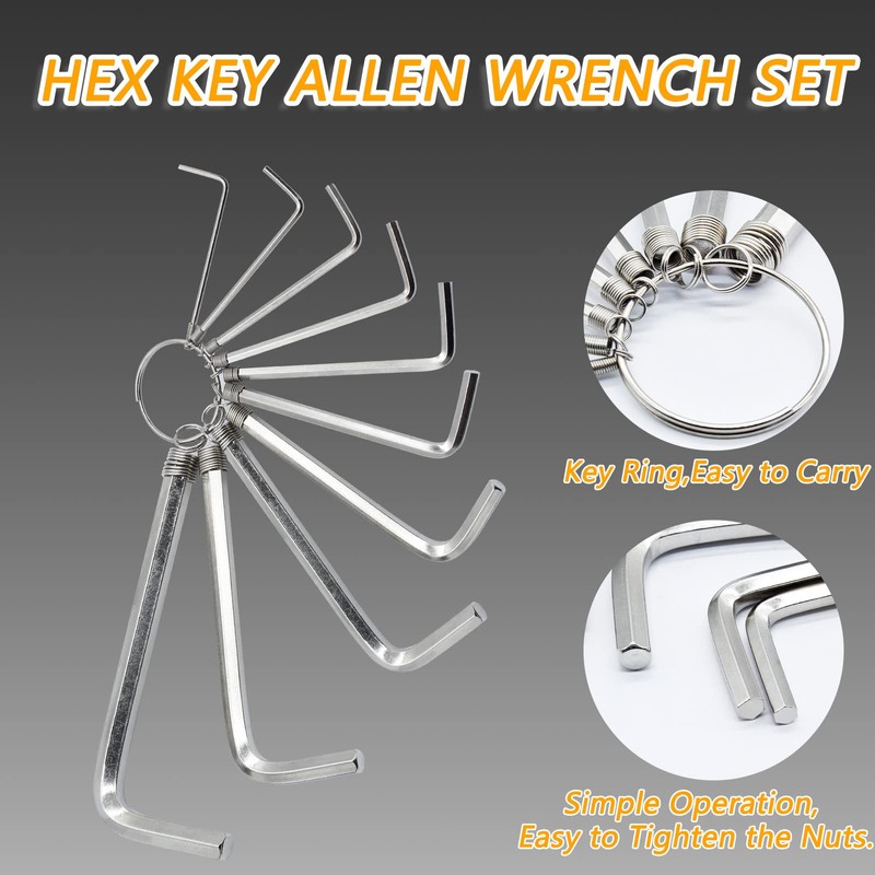 Bivethoi Set of 10 Allen Wrench Hex Key from 1.5
