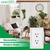 OKAYZIP White Decorative Outlet Covers Wall Plates, Natural Material Electric