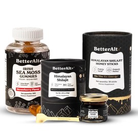 BetterAlt Sea Moss Gummies, Himalayan Shilajit Resin & Honey Sticks – Energy & Stamina Support – 2-Month Supply, Lab-Tested
