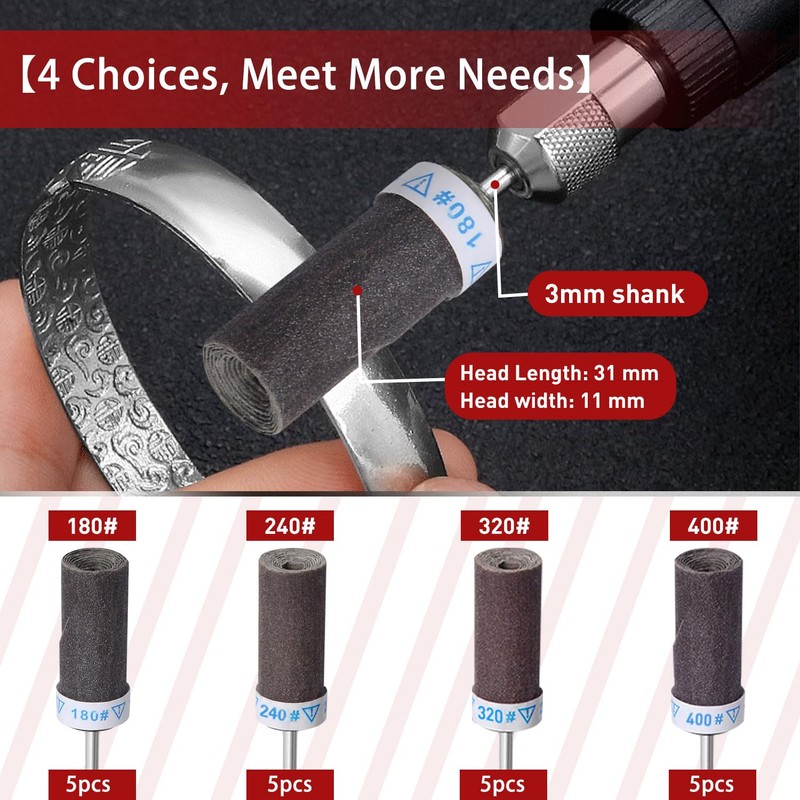 180 240 320 400 Grit Sanding Bits for Dremel Tool