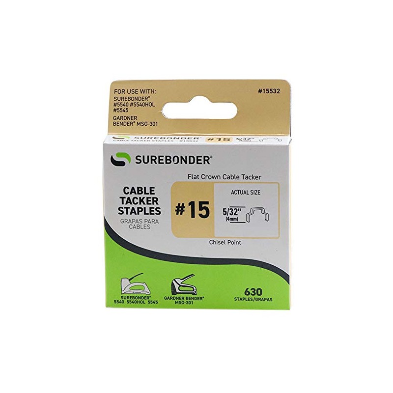 #15 Flat Crown Cable Tacker Staples - 630 ct.