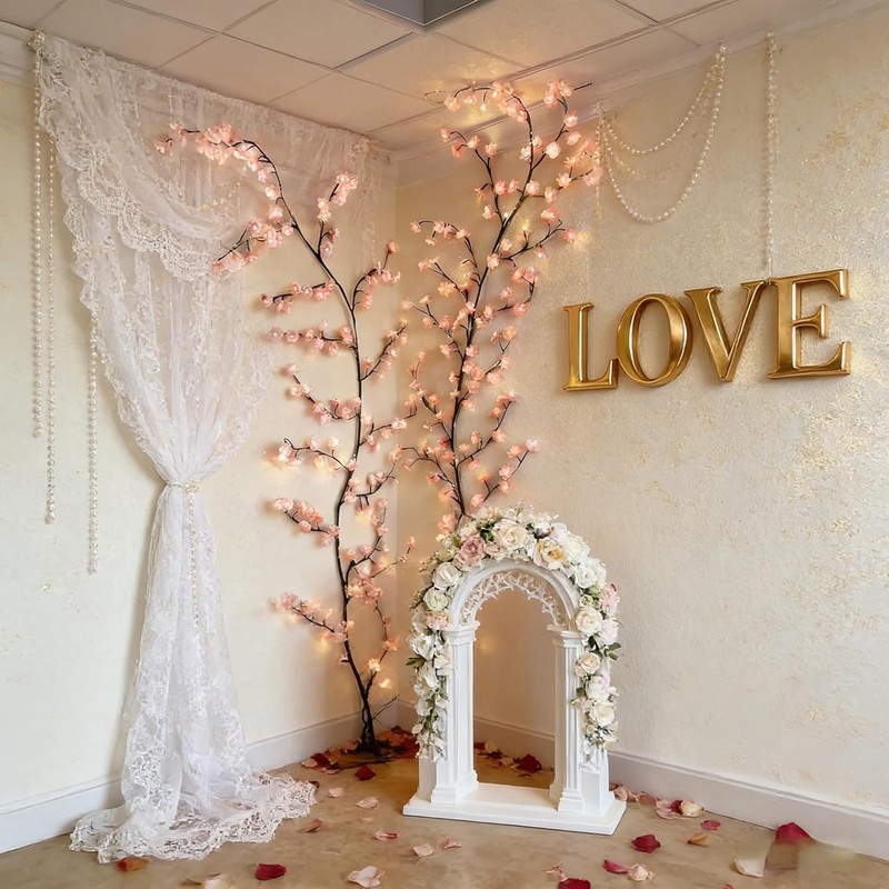 Garayma 5.3FT Cherry Blossom Lights,72LED Cherry Blossom Wall Decor