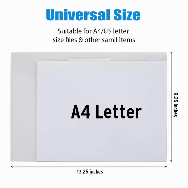 Sooez 24 Pack Plastic Envelopes Poly Envelopes, Clear Document Folders