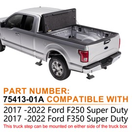 75413-01A Truck Bed Step Side Step Retractable Step for 2017-2022 Ford F250 F350 Super Duty Bed Step Bumper Step,Replace#75413-01A Bed Steps