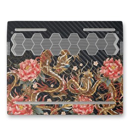 MightySkins Carbon Fiber Skin Compatible with Alienware X14 (2022) Full Wrap Kit - Stitch Dragons | Protective Durable Textured Carbon Fiber Finish | Easy to Apply & Change Styles | Made in The USA