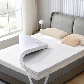 SINWEEK 3 Inch Gel Memory Foam Mattress Topper with Cooling Cover Ventilated Soft Mattress Pad, Bed Topper, CertiPUR-US Certified, Queen Size, Purple