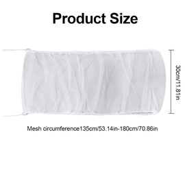 CRLLDPM 1 Piece Cover for Bird Cages, Covers for Bird Cages, Bird Cage Protective Net Mesh Skirt, Bird Cage Dirt Trap, for Cages with a Circumference of 135-180 cm (White)
