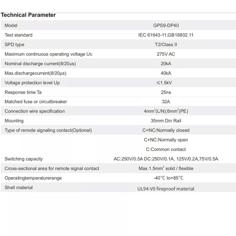 GEYA Surge Protection Lightning Protection Low Voltage Arrester 20-40KA SPD