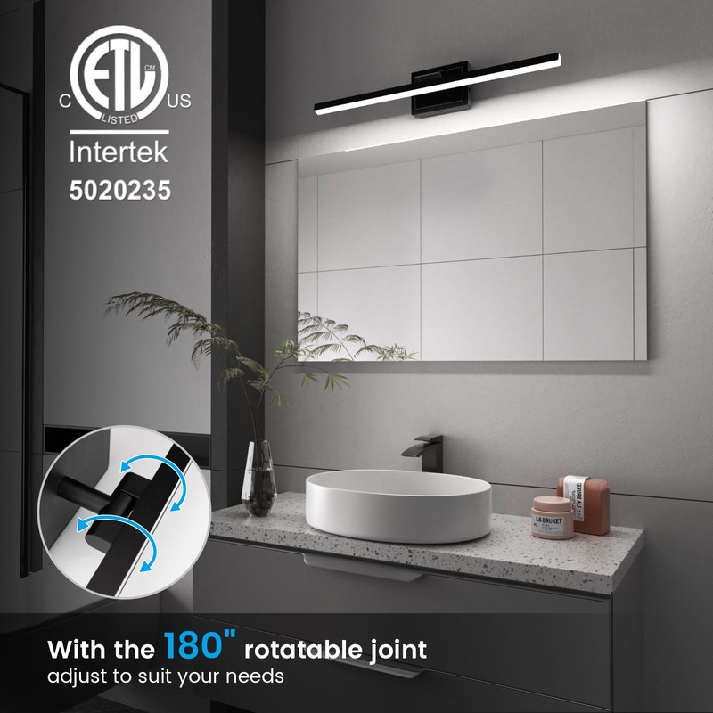 VOLISUN Modern Bathroom Vanity Light 24 inch, Rotatable, 14W Dimmable