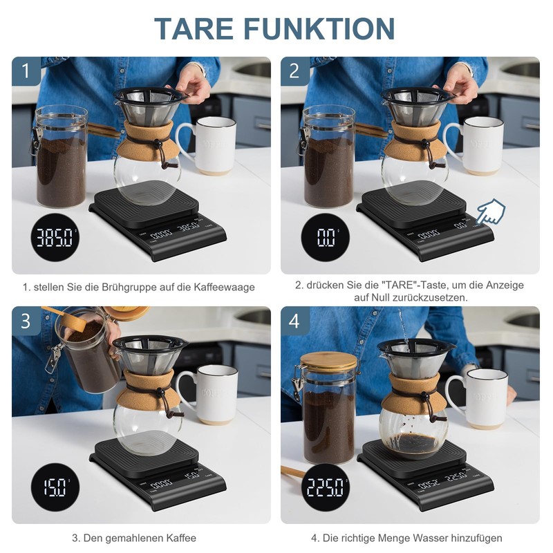 Coffee Scale with Timer and Digital Display