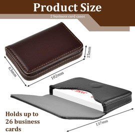 CODIRATO 2 PCS Business Card Holder, PU Business Card Holder Business Name Card Organizer Luxury Multi Card Case Business Name Card Case Credit Card ID Holder for Men & Women (Black/Brown)