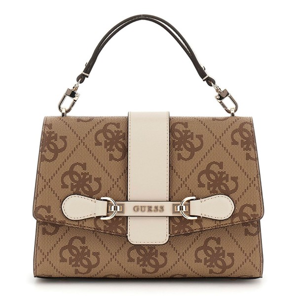 GUESS Nolana Top Handle Flap, Latte Logo/Bone